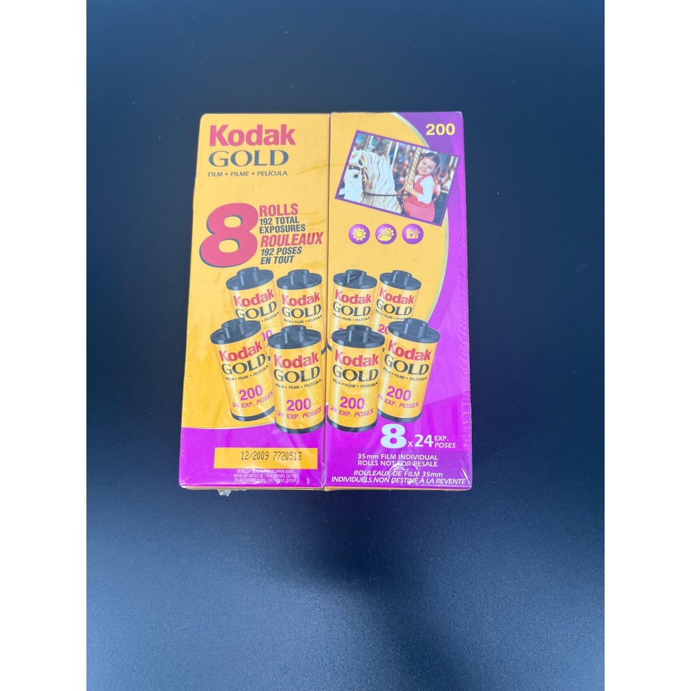 Kodak Gold 200 35mm Film 8 Rolls 24 Exp Total 192 Exp Expired 12/2009 Vintage